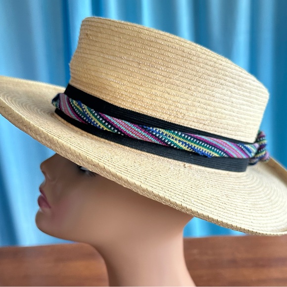Vintage Ladies Panama Summer Hat-100% Palm Leaves. La Giralda Palm Hat - Picture 2 of 10